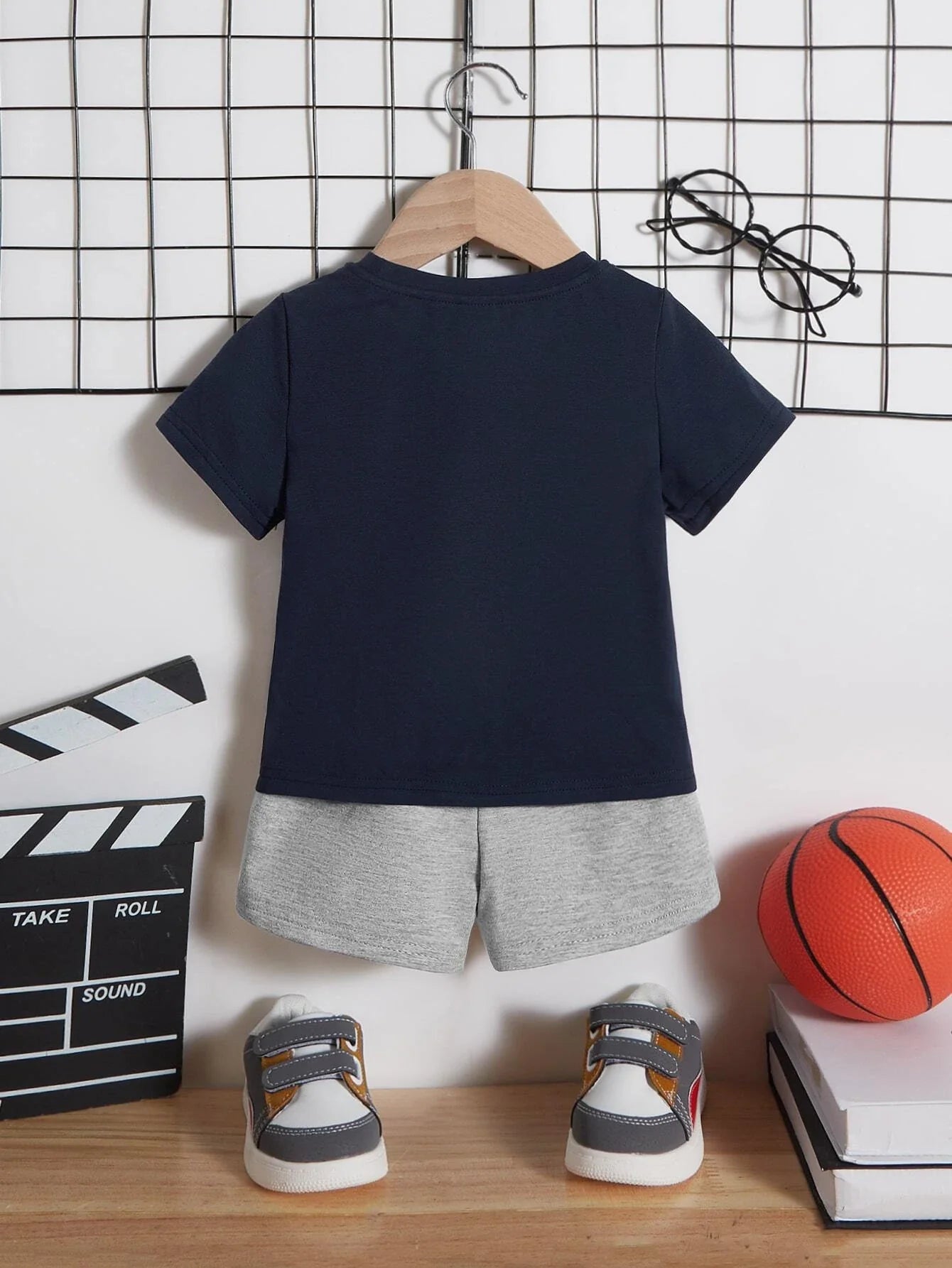 Boys "Basketball" Casual Outfit Round Neck T-shirt & Shorts Kids Summer Clothes Sets