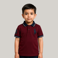 Boys' Stylish Maroon Polo Shirt