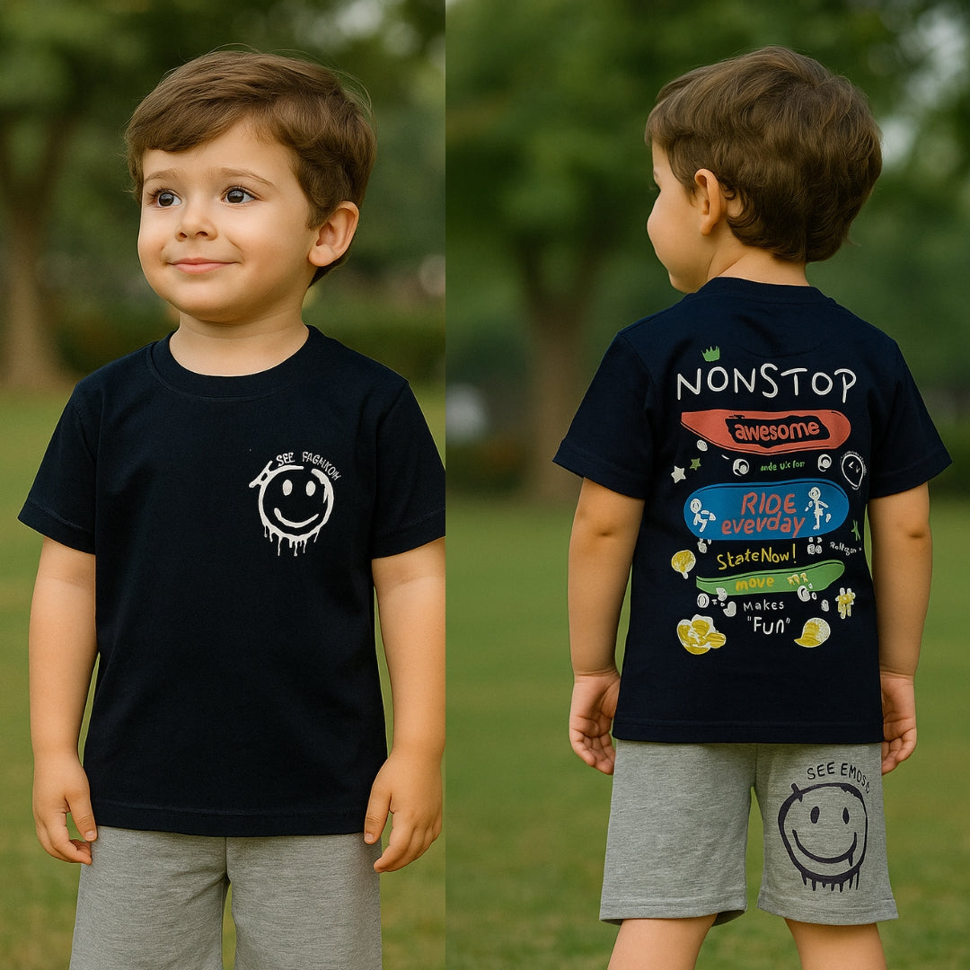 Boys' Navy Graphic T-Shirt and Short