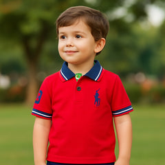 Boys' Stylish Red Polo Shirt