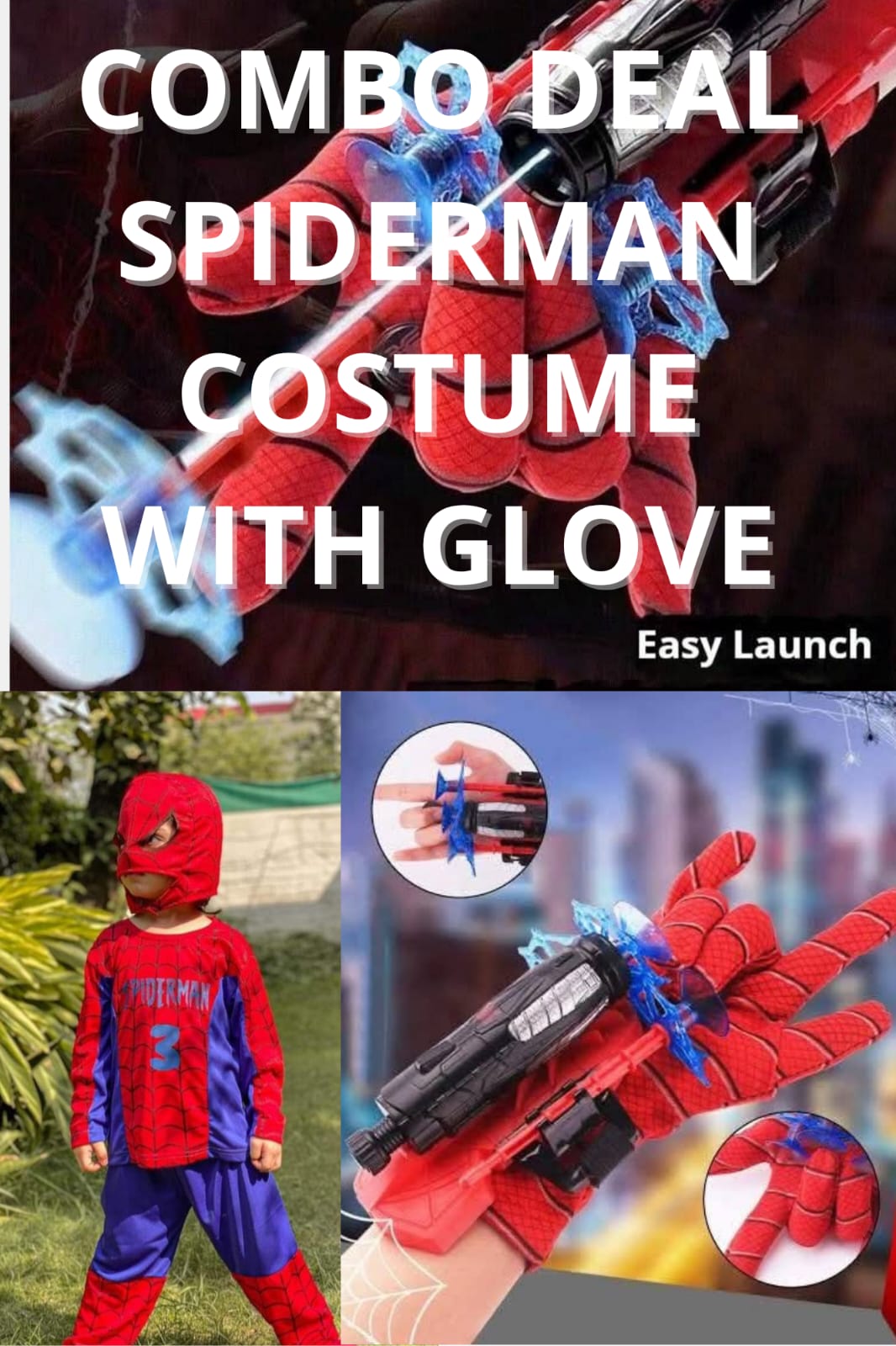 Spider man Costume with  Shooter Glove